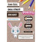 Isim Yazılabilir Eğlenceli ve Sevimli Hayvanlar Temalı Okul Etiketi – Kalem & Defter Için 200 Adet