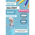 Isim Yazılabilir Elsa Temalı Kişiye Özel Okul Etiketi – Kalem & Defter Için 200 Adet