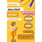 Isim Yazılabilir Güneş Temalı Okul Etiketi – Kalem & Defter Için 200 Adet