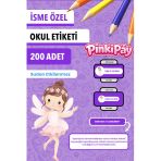 Isim Yazılabilir Güzel Peri Kızları Temalı Okul Etiketi – Kalem & Defter Için 200 Adet
