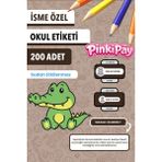 Isim Yazılabilir Sevimli Hayvanlar Temalı Okul Etiketi – Kalem & Defter Için 200 Adet (Figür 4)