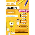 Isim Yazılabilir Sünger Bob Temalı Okul Etiketi – Kalem & Defter Için 200 Adet