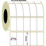 İşimiz Etiket 40X20MM Beşli Termal Etiket | 6 Rulo | 5000 Sarım | - 40 x 20 mm