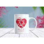 Isimli ve Tarihli Kalpli Aşk Kupa Bardak - 1 Adet - 330 ml