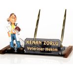 Isimlik Sepeti Isme Özel Veteriner Biblolu Masa Isimliği Kristal Isimlik