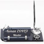 İsimlik Sepeti Vals Masa Isimliği Gümüş Dünyalı Ofis Kristal Isimlik - --