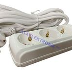 ISITICI için 3 ÇIKIŞ 3LÜ ÜÇLÜ 5 METRE TÜRK MALI 5M GRUP PRİZ FİŞLİ ELEKTRİK UZATMA KABLOLU PRİZ - TrndATApriz81