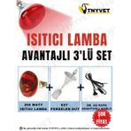 Isıtıcı Lamba 250 Watt + E27 Seramik Duy+2m Fişli Kablo Avantajlı Set