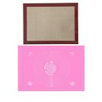Isıya Dayanıklı Hamur Pişirme Altlığı Ve Ölçülü Hamur Açma Matı 45 Cm X 65 Cm Pembe Çok Renkli