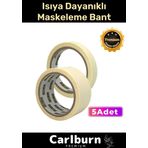 Isıya Dayanıklı Krep Kağıt Kolay Sökülebilen Kağıt 25mt Maskeleme Boya Badana Bandı - 5 Adet