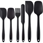 Isıya Dayanıklı Silikon Spatula Seti, 6 Set, Yapışmaz Kauçuk Spatula Mutfak Gereçleri Paslanmaz Çeki - Standart