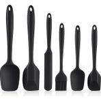Isıya Dayanıklı Yanmaz Yapışmaz Silikon Spatula Seti 6 Parçasiyah - 6 Adet