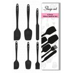 Isıya Dayanıklı Yanmaz Yapışmaz Silikon Spatula Seti 6'lı Siyah