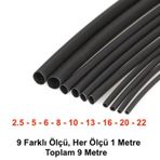 Isıyla Daralan Makaron Kablo Seti (9 Çeşit Herbiri 100 Cm ) Kablo