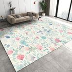 İskandinav Çiçek Alan Halı 170x240 cm Suluboya Makinesi Yıkanabilir Halı Yumuşak Peluş Paspas Oturma Odası ve Yatak Odası için Avrupa Tarzı Ev Dekor
