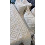 Iskandinav Çift Kişilik Yatak Örtüsü 240 x 250 cm ve 2 Adet Yastık Ekru - Beyaz