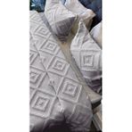 Iskandinav Çift Kişilik Yatak Örtüsü 250X260 ve 2 Adet Yastık Gümüş Gri - 240 x 250 cm