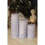 Iskandinav Dev, Büyük Boy Silindir-Sütun-Blok Mum Seti - 45, 35, 25 cm - Gri