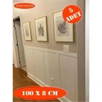 Iskandinav Duvar Çıtası 100 cm x 8 cm (5 Adet) Çocuk Odası Dekorasyonu Boyanabilir Duvar Çıtası - 8 Cm x 100 Cm