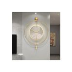 Iskandinav Kristal 60 Cm Gold - Pilli Led (3adet Pil Ile Geldmektedir) - Metal Duvar Saati
