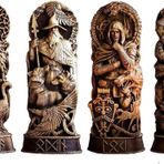 İskandinav Mitoloji Heykeli, Thor Odin Loki Freya Ev ve Hediyeler İçin Viking Heykeli Şarap Dolabı Ve Kitap Rafı, İbadet Sunak Tapınağı Heykel Ev Dekorasyonu