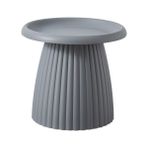 İskandinav Modern Yuvarlak Plastik Sehpa Mantar Tasarımı Küçük Balkon Yan Sehpa Basit Gri Nervürlü Mini Masa 20 x 50,8 cm x 45,7 cm Yükseklik