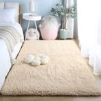 İskandinav Parça Halı 200x300 cm Peluş Bej Halı Oturma Odası ve Yatak Odası için Yumuşak Yapay Yün Dekoratif Çocuk Odası Halısı Rahat Ev Dekoru