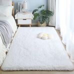 İskandinav Parça Halı Kabarık 200x300 cm Halı Oturma Odası ve Yatak Odası için Yumuşak Yapay Yün Dekoratif Beyaz Halı Kız Odası için