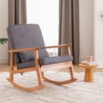 İskandinav Puflu Sallanan Sandalye, Antrasit, Naturel