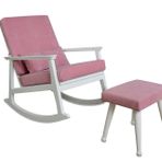 İskandinav Puflu Sallanan Sandalye, Pembe, Lake