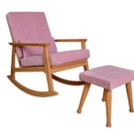 İskandinav Puflu Sallanan Sandalye, Pembe, Naturel
