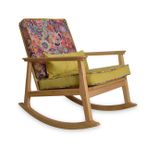 İskandinav Puflu Sallanan Sandalye, Retro, Naturel