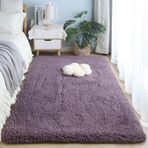İskandinav Suni Yün Parça Halı 200 x 300 cm - Peluş Oturma Odası Halısı Yumuşak Mor Gri Dekoratif Halı Kız Yatak Odası için Rahat Ev Dekoru Temel