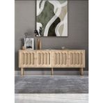 İskandinav Tv Sehpası ,tv Ünitesi , Konsol Jüt Kumaşlı Mdf E180xd39xy49cm (ÖZEL TASARIM) - Kahverengi