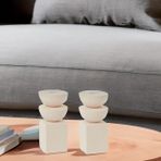 İskandinav Üç Katlı Mumluk Set, Krem