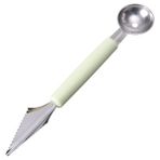 Iskandinav Yeşil Bir Çift Kafa Paslanmaz Çelik Meyve Tabağı Topu Kazıcı Oluklu Oyma Bıçağı Karpuz Topu Kazıcı Kaşık Meyve Oyma Cihazı (Yurt Dışından) - Melon Scoops & Ballers - Renkli