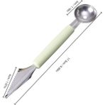 Iskandinav Yeşil Çift Kafa Paslanmaz Çelik Meyve Tabağı Topu Kazıcı Oluklu Oyma Bıçağı Karpuz Topu Kazıcı Kaşık Meyve Oyma Cihazı (Yurt Dışından) - Melon Scoops & Ballers - Renkli