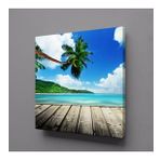 İskelede Manzara Kanvas Tablo 25x25cm
