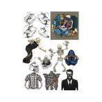 İskelet Kuru Kafa Sticker Set-2 15 Parça Telefon, Tablet, Defter, Laptop Sticker