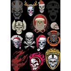 İskelet Kuru Kafa Sticker Set-3 12 Parça Telefon, Tablet, Defter, Laptop Sticker