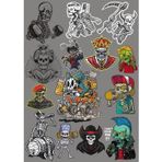İskelet Sticker Set 14 Parça Telefon, Tablet, Defter, Laptop Sticker