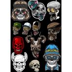 İskelet Sticker Set-2 12 Parça Telefon, Tablet, Defter, Laptop Sticker