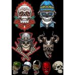 İskelet Sticker Set-4 9 Parça Telefon, Tablet, Defter, Laptop Sticker