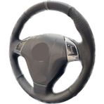 İskender Oto Aksesuar Fiat Linea-Punto-Doblo-Fiorino Tuşlu Paket Karbon ve Noktalı Gri Şeritli Gri Dikiş Direksiyon Kılıfı - Gri - Siyah