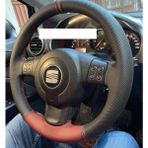 İskender Oto Aksesuar Seat İbiza- Leon 2011 Noktalı Kırmızı kırmızı dikişli direksiyon kılıfı