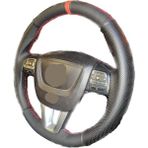 İskender Oto Aksesuar Seat Leon-Ibiza-Toledo 2011 Tuşlu Spor Süet Nubuk Kırmızı Şeritli Kırmızı Dikiş Direksiyon Kılıfı - Siyah - Kırmızı