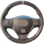 İskender Oto Aksesuar Toyota Corolla-Auris-Rav4 2015 Uyumlu Noktalı Süet Nubuk Bej Şeritli Dikişli Direksiyon Kılıfı - Siyah - Bej