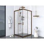 İskit Duşakabin İskit Duşakabin 100 X 100 Şeffaf Cam Kare Köşe Girişli Kabin Bronz Profil 6mm Siyah