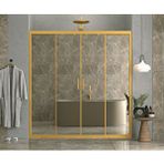 İskit Duşakabin İskit Duşakabin 151 Cm 2 Sabit 2 Sürgü İki Duvar Arası Karolaj Gold Profil 6mm Şeffaf Kabin Siyah