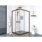 İskit Duşakabin İskit Duşakabin 90 X 100 Dikdörtgen Şeffaf Cam Köşe Girişli Kabin Bronz Profil 6mm Siyah